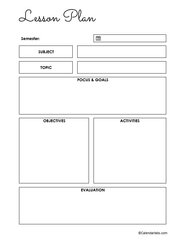 Free Editable Blank Lesson Plan Template Word Printable Online Free Editable Blank Lesson Plan Template Word Printable Online