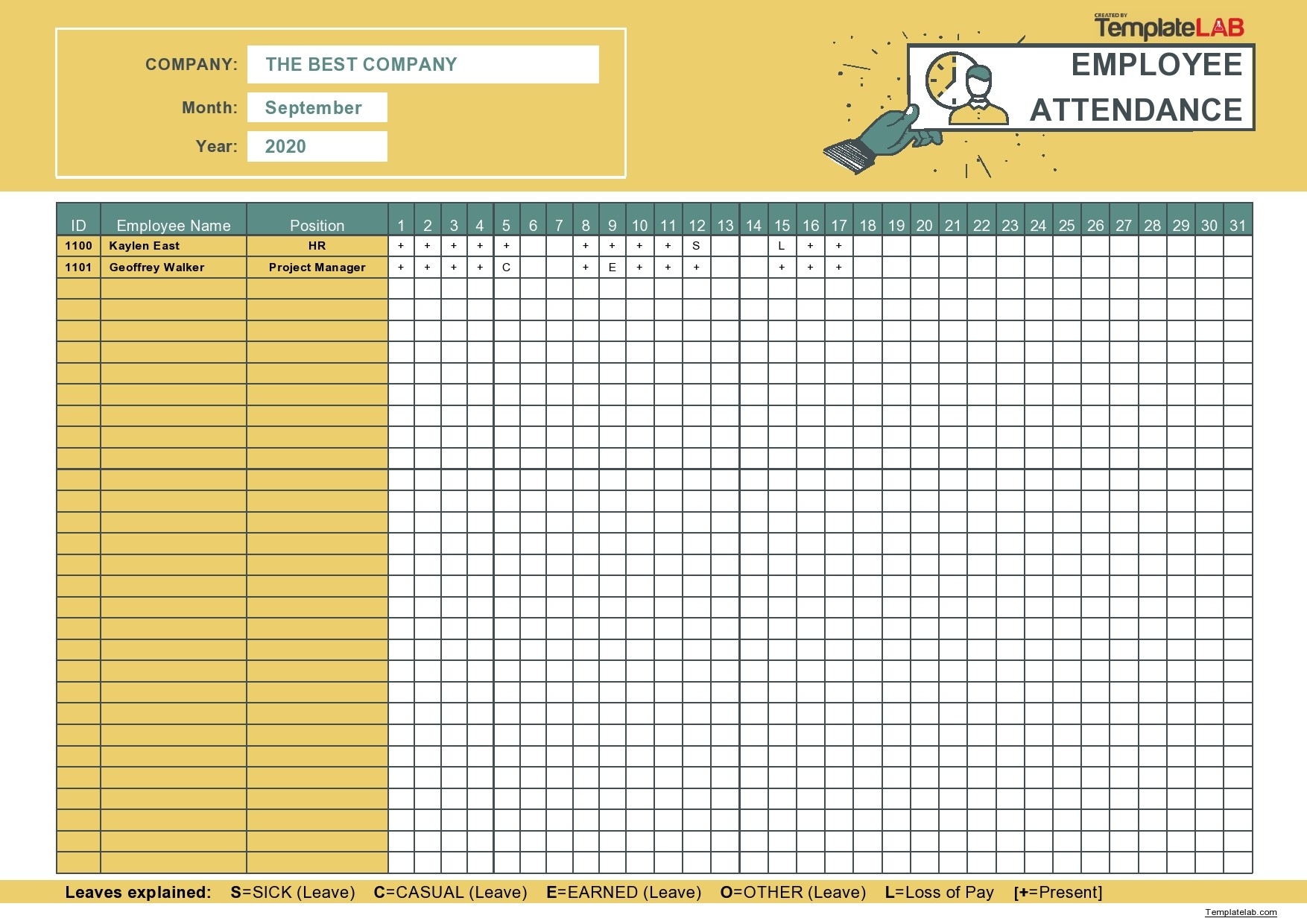 Free Employee Attendance Tracker Excel Template 2025 Spencer I Bright Free Employee Attendance Tracker Excel Template 2025 Spencer I Bright