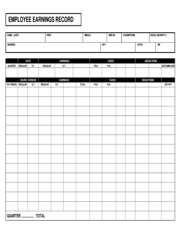 Blank Employee Printable Log Form Images