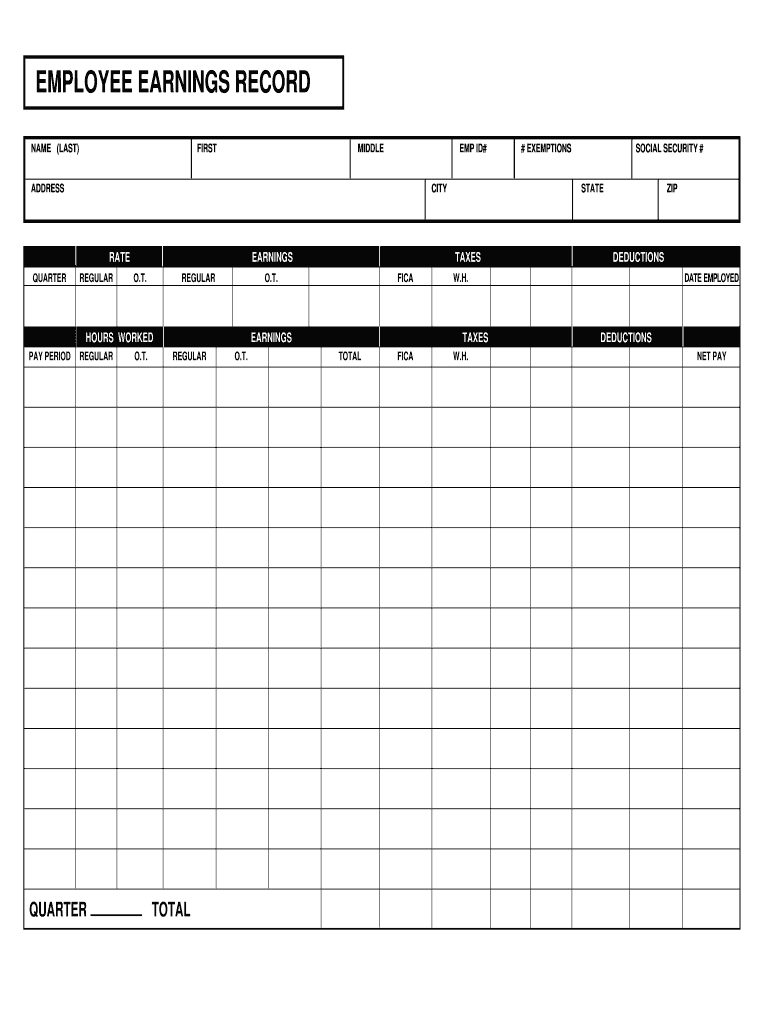 Free Employee Record Template