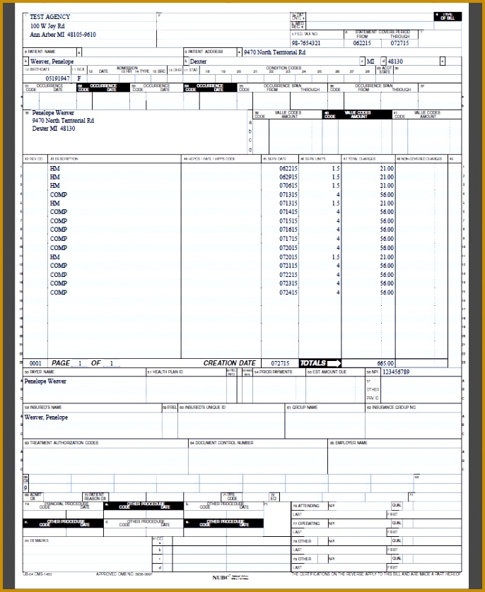 Blank Ub 04 Claim Form Printable Blank Ub 04 Claim Form Printable