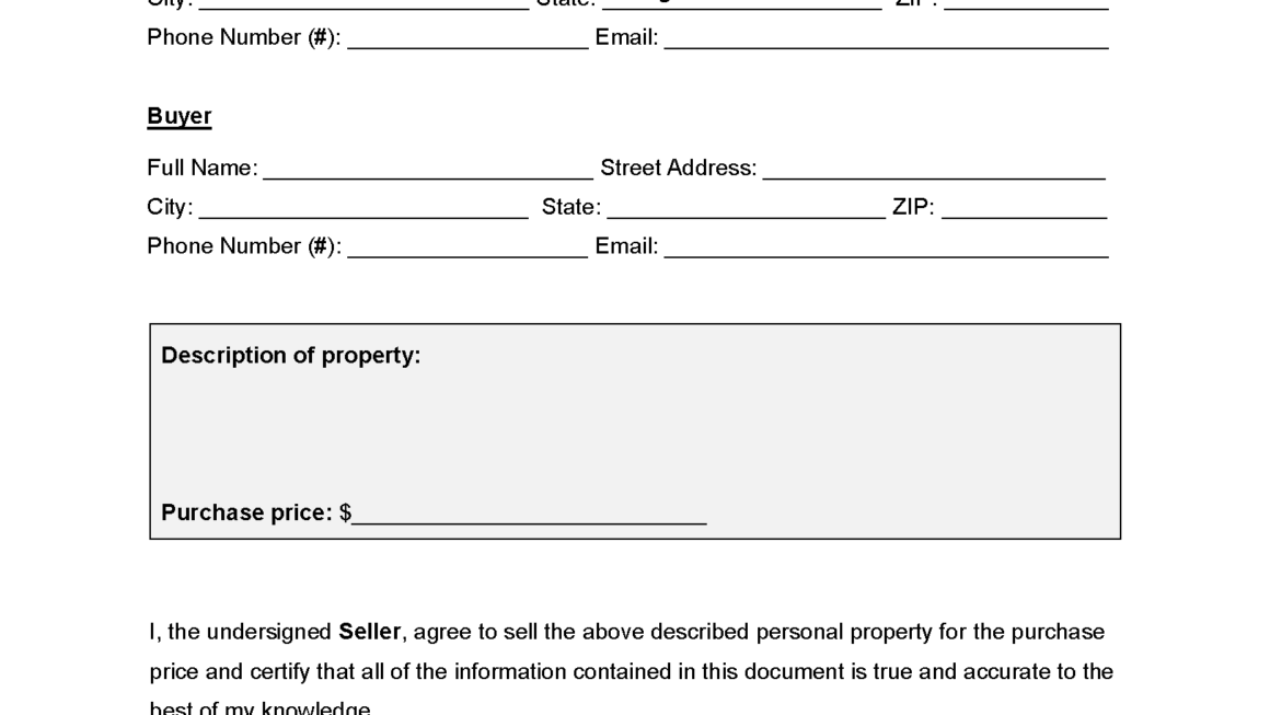 Free Georgia General Bill Of Sale Form PDF Word