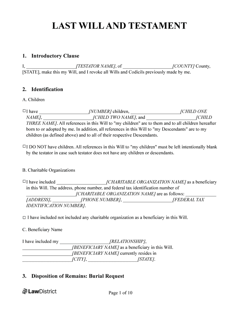 Free Last Will And Testament Template Last Will And Testament Document Free Free Last Will And Testament Template Last Will And Testament Document Free