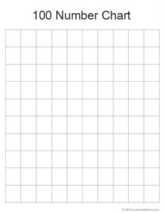 Printable 100 Number Grid And Blank Grid - Printable Free Templates