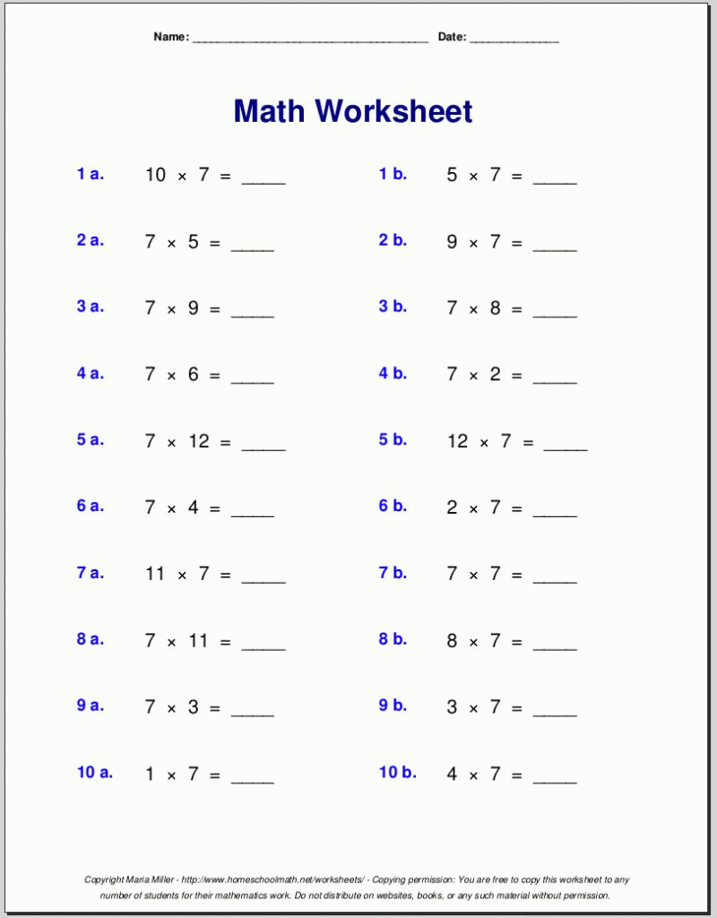 Free Math Worksheets Free Printable Homework Worksheets Free Printable