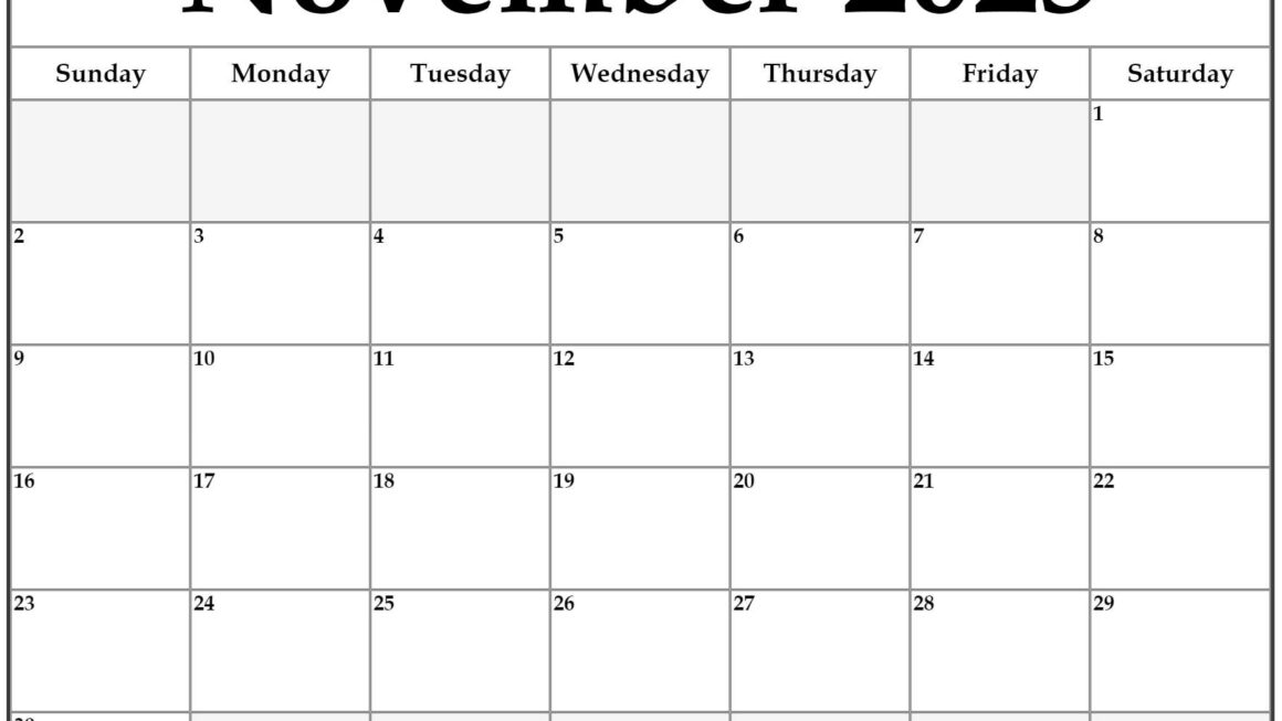 Free November Calendar 2025 Printable Caitlyn Marks J