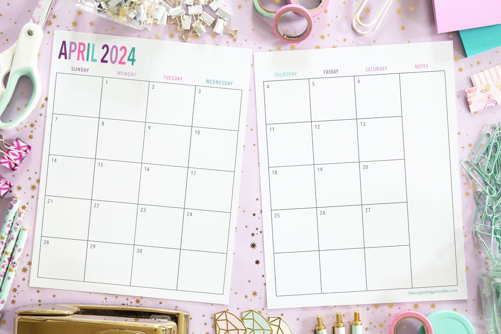 Free Printable 2 Page Blank Monthly Calendar 2024 Free Printable 2 Page Blank Monthly Calendar 2024