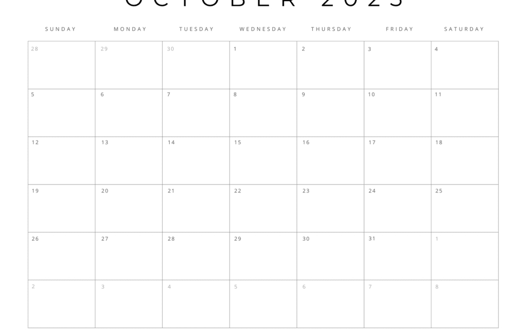 Free Printable 2025 Blank Calendar