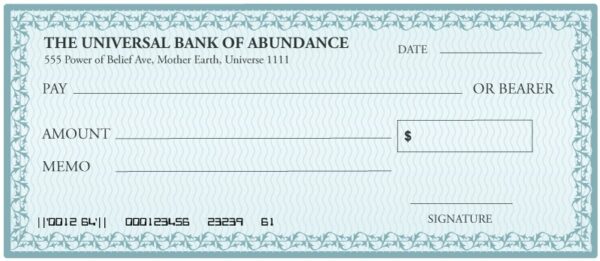Law Of Attraction Printable Blank Check