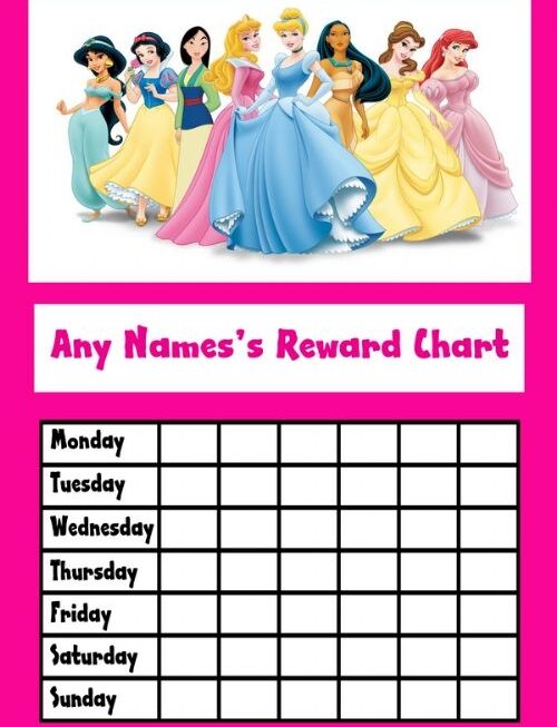Free Printable Behavior Chart Blank Disney Princess