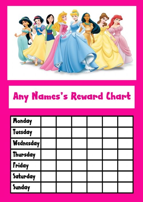 Free Printable Behavior Chart Blank Disney Princess 