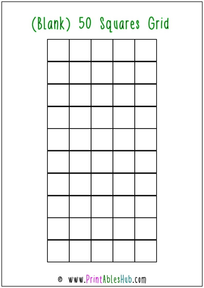 Free Printable Blank 50 100 200 Squares Grid Templates PDF Free Printable Blank 50 100 200 Squares Grid Templates PDF