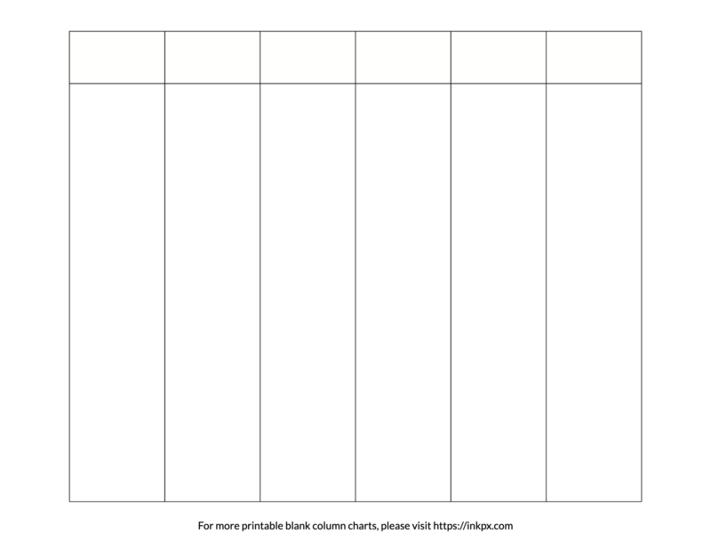 Free Printable Blank 6 Column Chart Templates In PDF PNG And JPG 