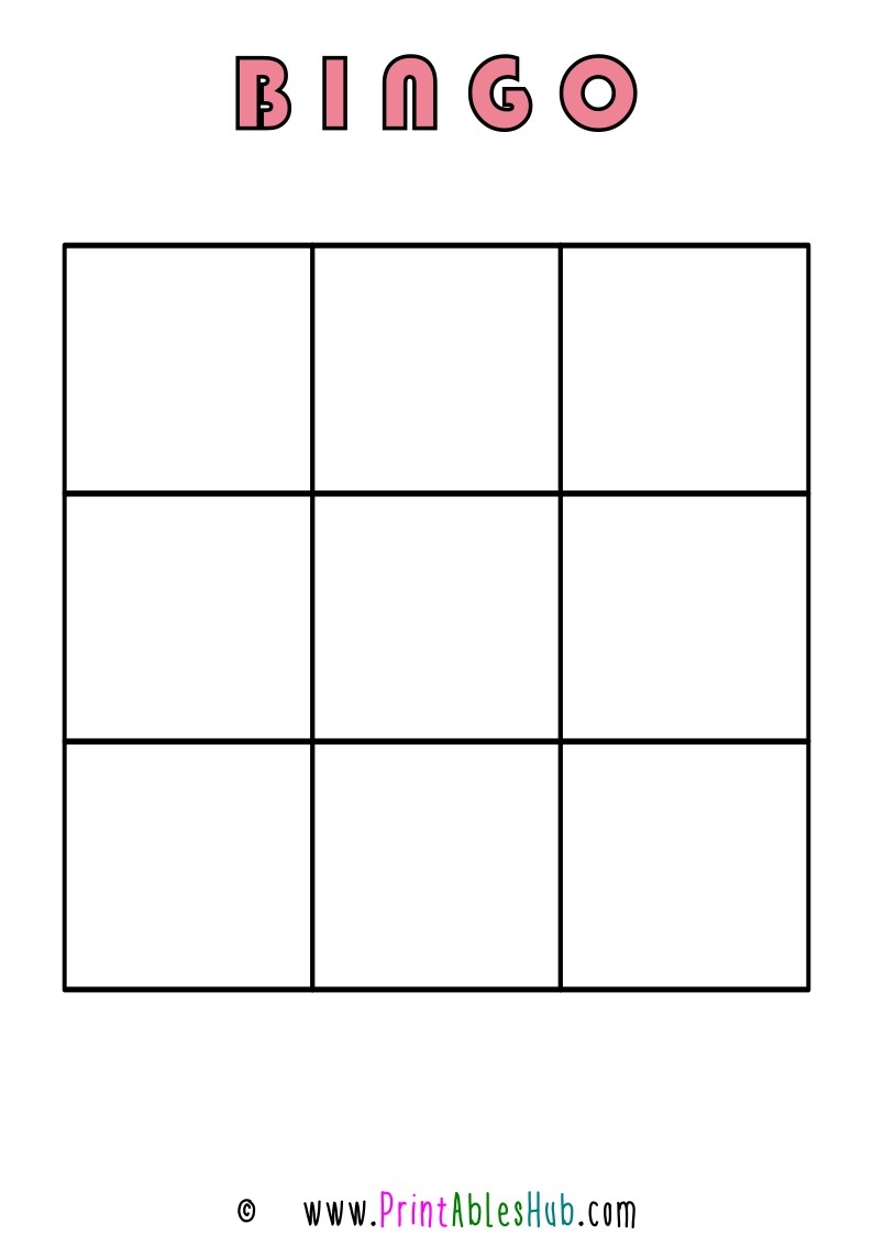 Free Printable Blank Bingo Cards Template PDF 3x3 4x4 5x5 2 Per 