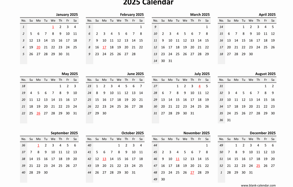 Free Printable Blank Calendar Template 2025 Calendar 2025
