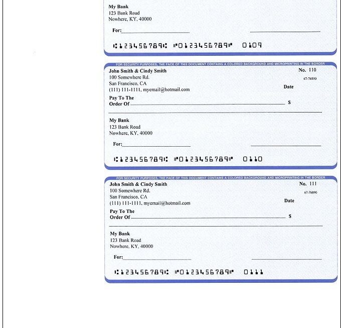 Free Printable Blank Check Template Business Checks Word Template