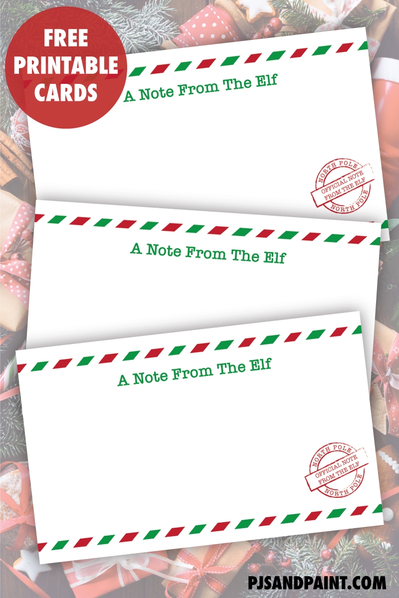 Free Printable Blank Elf On The Shelf Note Cards Pjs And Paint