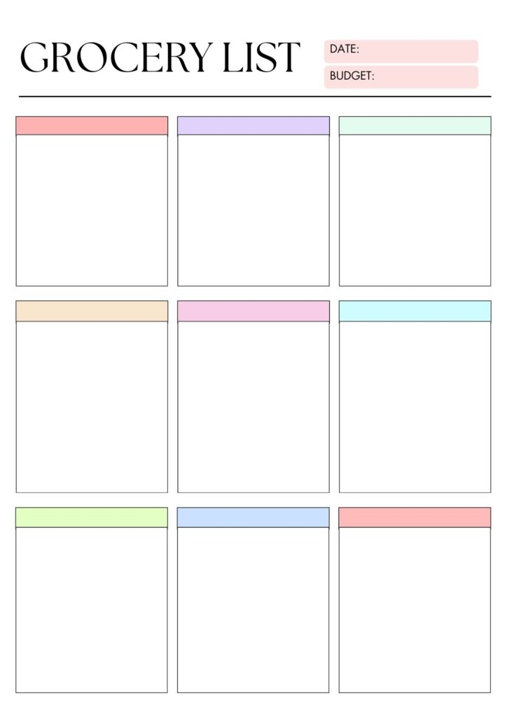 Free Printable Blank Grocery List Templates PDF Included Printables Hub