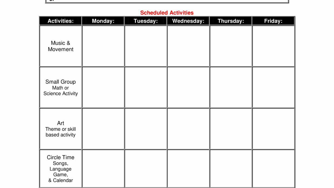 Free Printable Blank Lesson Plan Template Printable Templates