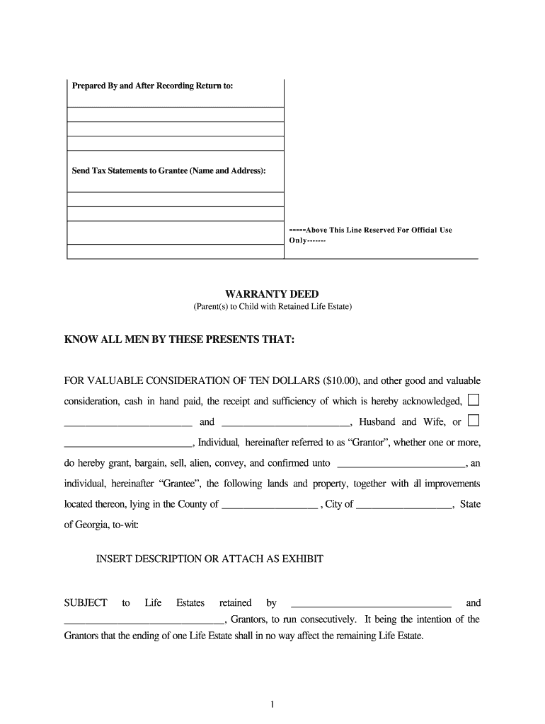 Free Printable Blank Life Estate Deed Form Printable Forms Free Online Free Printable Blank Life Estate Deed Form Printable Forms Free Online