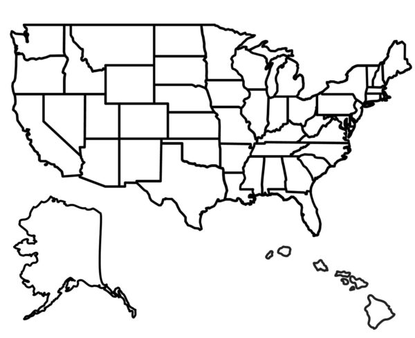 United States Geography Map Blank Printable