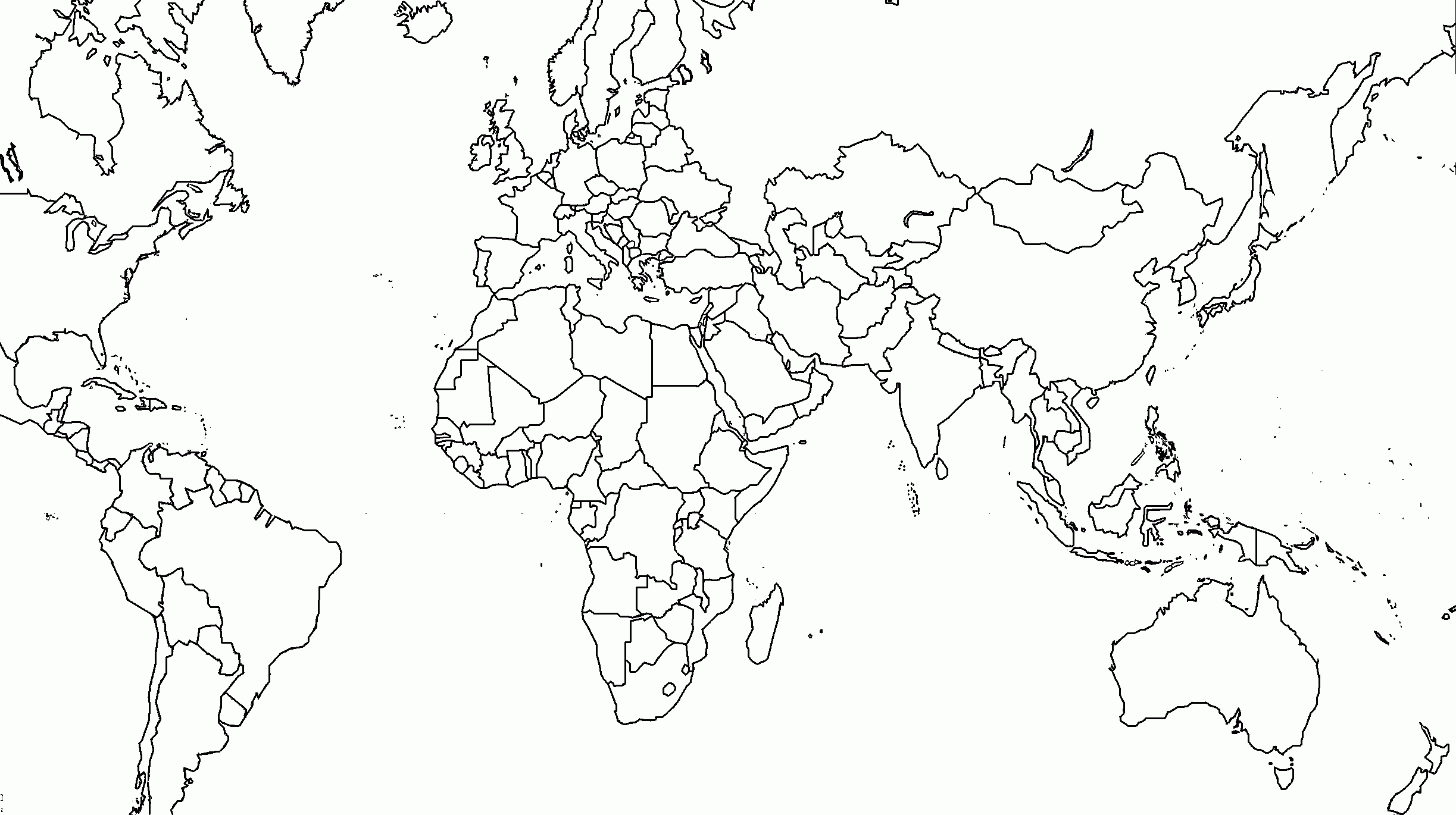 Blank World Maps With Countries Printable