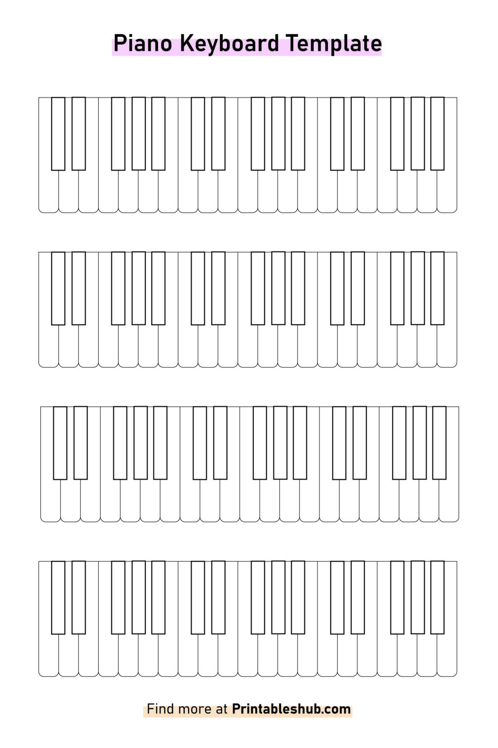 Free Printable Blank Piano Keyboard Templates PDF Included Free Printable Blank Piano Keyboard Templates PDF Included