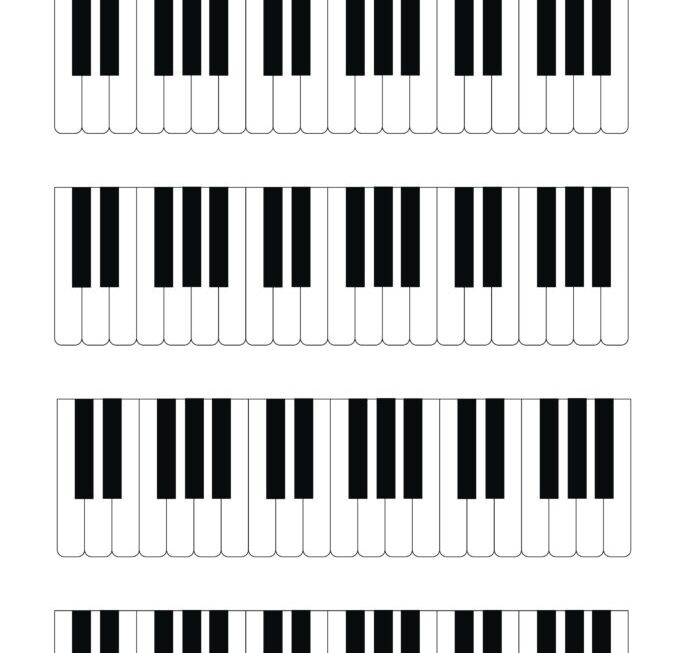 Free Printable Blank Piano Keyboard Templates PDF Included
