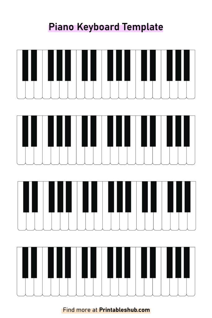 Free Printable Blank Piano Keyboard Templates PDF Included Free Printable Blank Piano Keyboard Templates PDF Included
