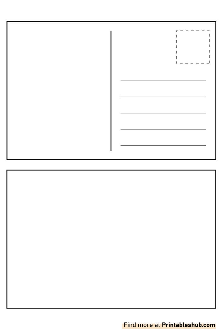 Free Printable Blank Postcard Template PDF Classic Design For Unique Free Printable Blank Postcard Template PDF Classic Design For Unique