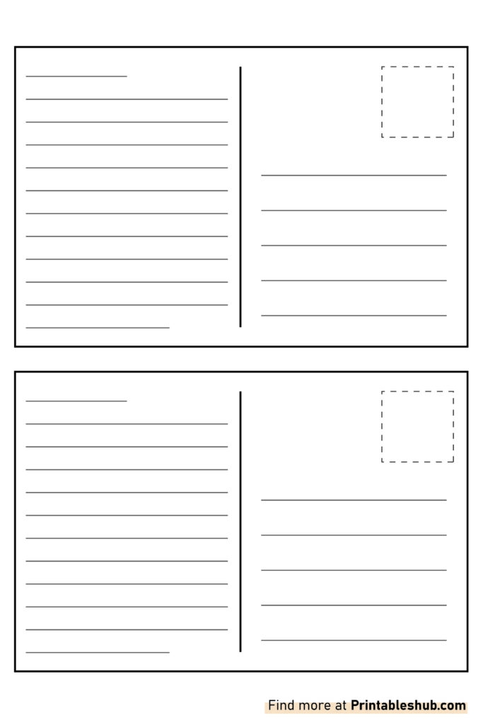 Printable Blank Postcard Black And Gold Printable Blank Postcard Black And Gold