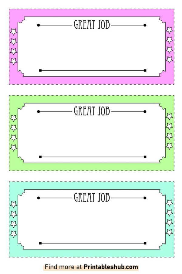 Free Printable Blank Reward Behavior Coupons