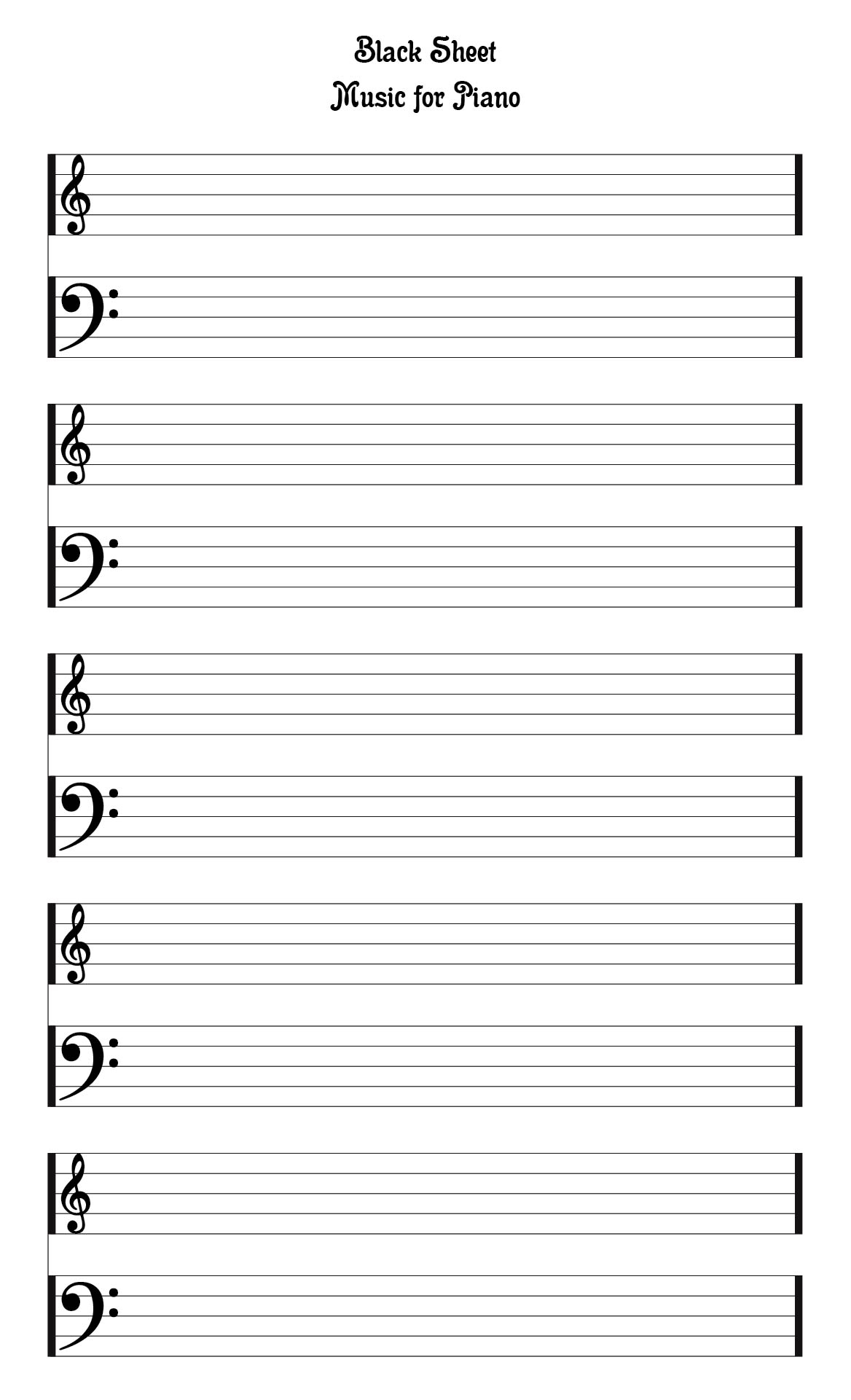 Printable Piano Blank Music Sheets Free Printable Piano Blank Music Sheets Free