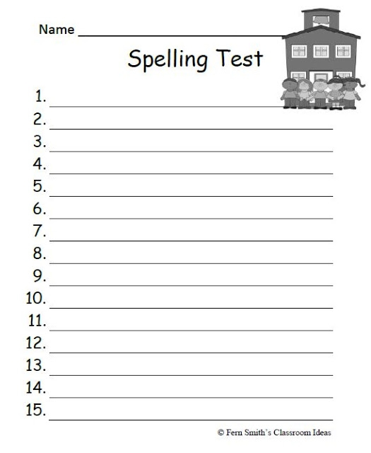 Free Printable Blank Spelling Practice Worksheets