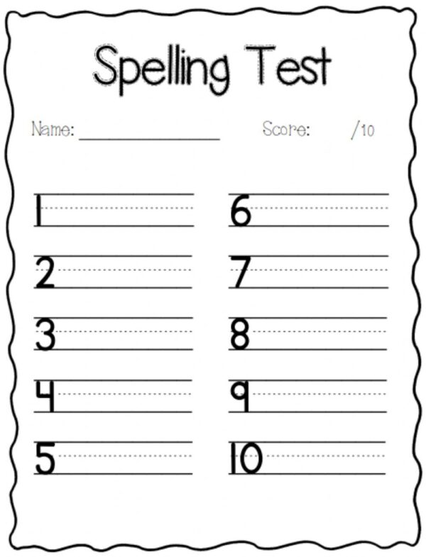 Free Printable Blank Spelling Practice Worksheets