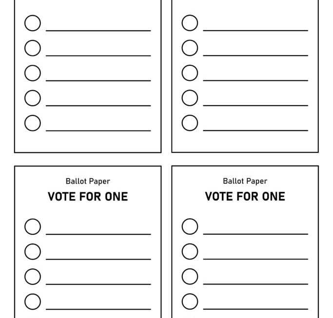 Free Printable Blank Voting Ballot Paper Template PDF Included