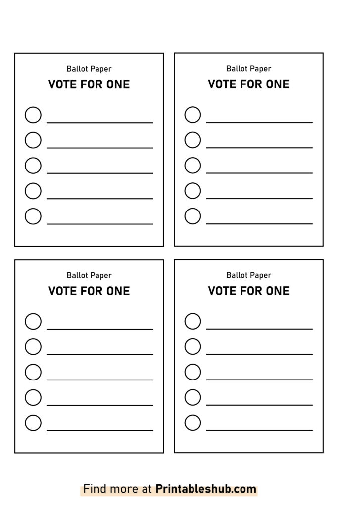 Free Printable Blank Voting Ballot Paper Template PDF Included Free Printable Blank Voting Ballot Paper Template PDF Included