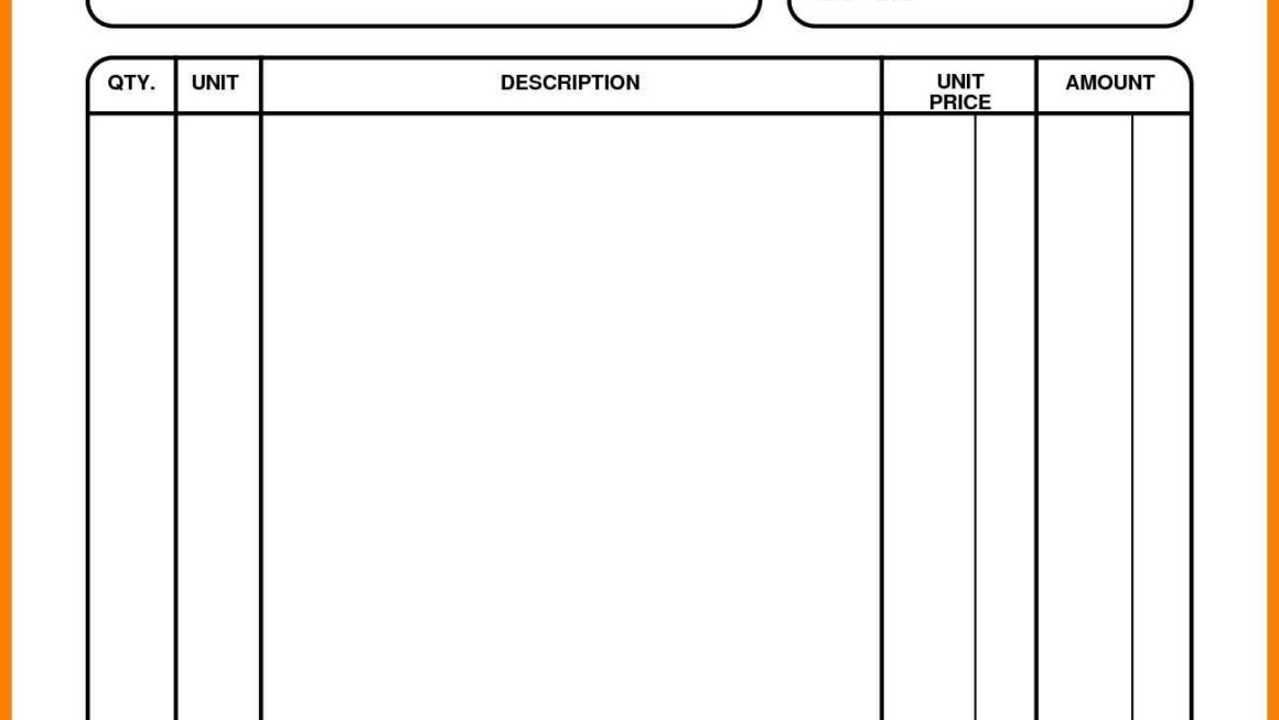Free Printable Blank Work Invoice Forms For Wordperfect Printable