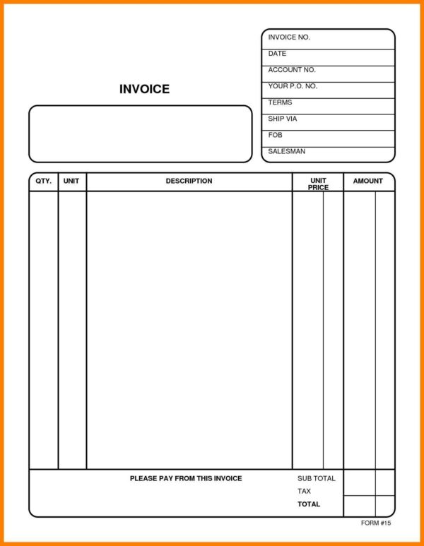 Free Printable Blank Invoice Forms For Wordperfect