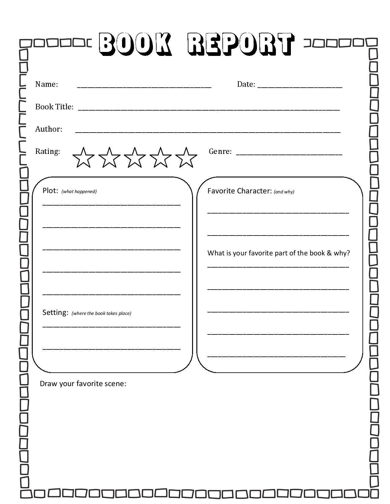  FREE Printable Book Report Template