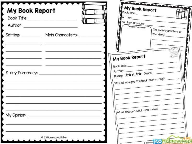 FREE Printable Book Report Worksheets And Template Form Printable Fill