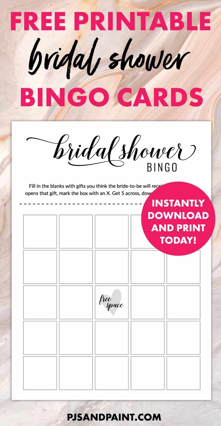 Free Printable Blank Bridal Shower Bingo Cards Free Printable Blank Bridal Shower Bingo Cards