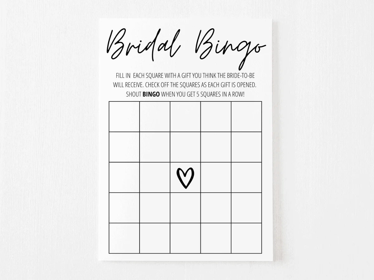 Free Printable Bridal Shower Bingo Free Printable Bridal Shower Bingo