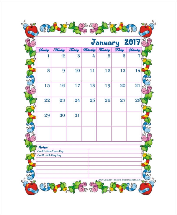 Free Printable Calendar For Kids Free Printable Calendar For Kids