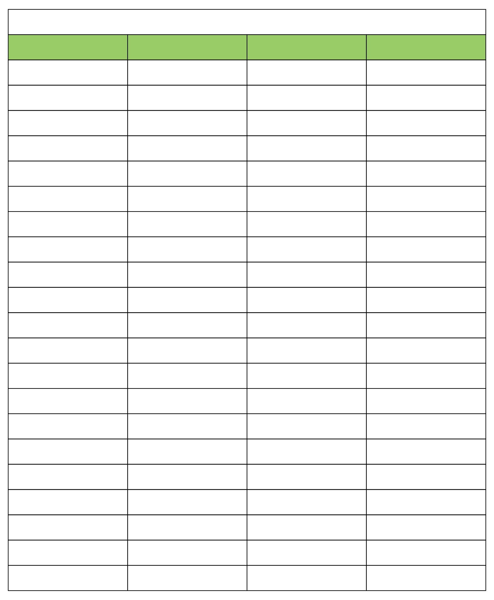 Blank Printable Forms With 4 Column Blank Printable Forms With 4 Column