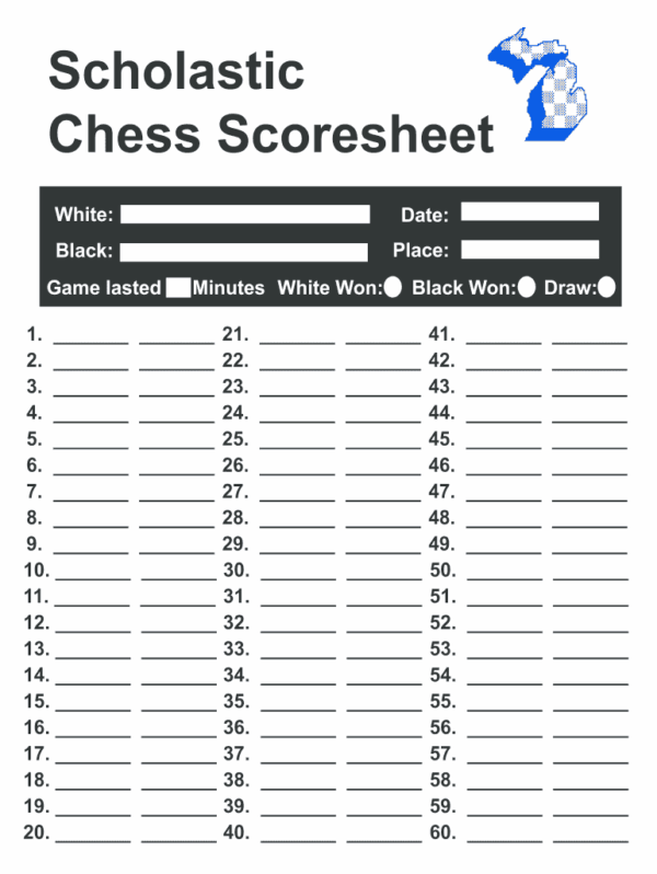 Free Printable Blank Chess Annotation Sheets