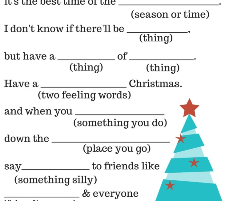 Free Printable Christmas Fill In The Blank Stories Printableblank