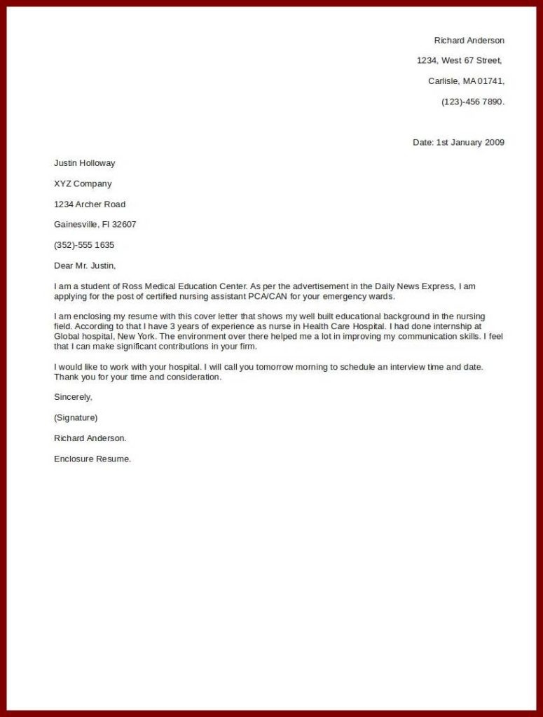 Printable Blank Cover Letter Template Free