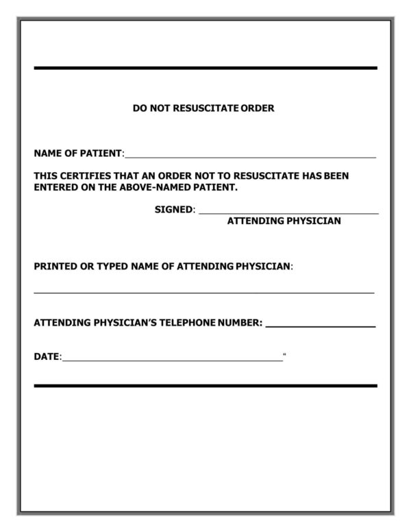 Free Blank Printable Do Not Resuscitate Form