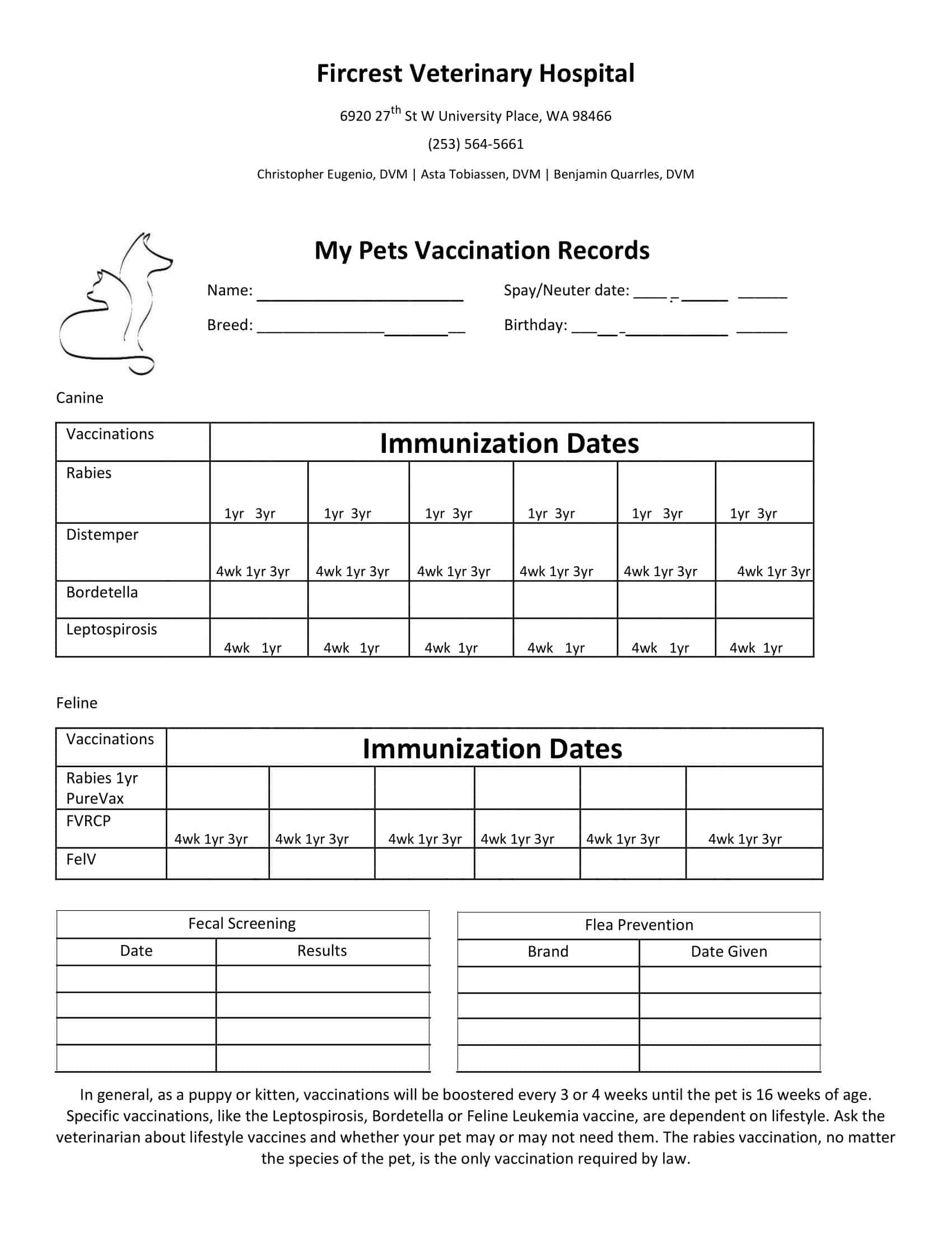 Free Printable Dog Vaccination Record Template Keep Your Pet 39 s Health 